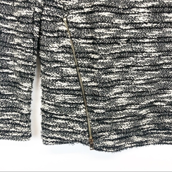 Ann Taylor Marled Black Crew Neck Tweed Knit Side Zip Oversized Sweater S - Picture 3 of 6